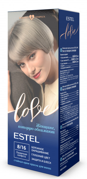 ESTEL, LOVE, Крем-краска №8/16, лакричная конфета, 50 мл