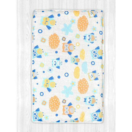 Подушка для малыша, бязь 40*60*2 см ПД46 совы/бежевый.