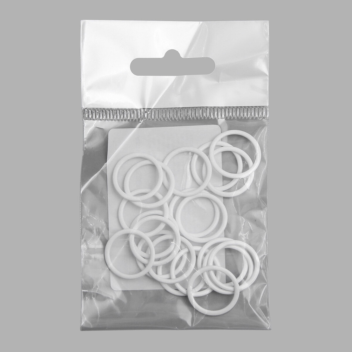 Кольцо для бюстгальтера 15 мм, металл, эмаль, ГВ800 (белый), 20 шт — фото 1