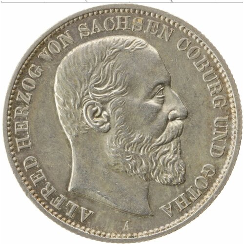 Клуб Нумизмат Монета 2 марки Саксе-Кобург-Готы 1895 года Серебро Альфред
