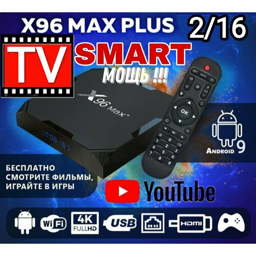 Мощная смарт ТВ андроид приставка X96max plus 2/16