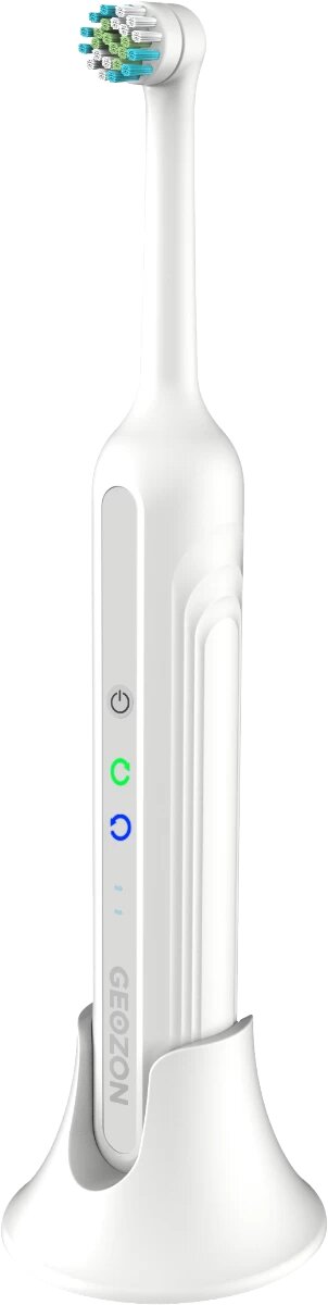 Электрическая зубная щетка GEOZON Coral, звуковая, 3600 движений, 4 насадки, аккумулятор, белая