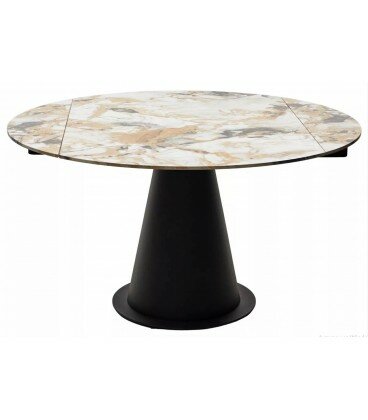 фото Стол TERAMO 135 GLOSS GRAND JADE SOLID CERAMIC, керамика, поворотн. механизм / Черный каркас