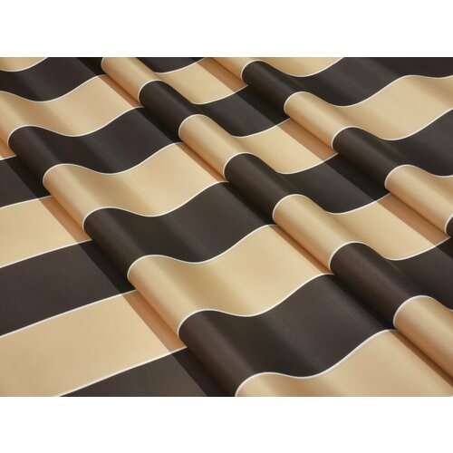 Ткань 240D ПУ2000 W/R 115 г/м2 коричнево-бежевые полосы