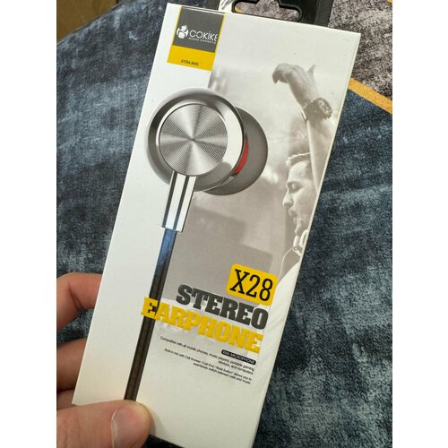 Проводные наушники капельки с микрофоном Cokike X28 95 Дцб 130см 16 Ом разъем 35мм для старых телефонов магнитолы радио MP3-плеера VR-оч 564₽