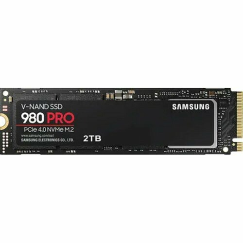 Samsung накопитель SSD накопитель 980 PRO MZ-V8P2T0B AM 2ТБ, M.2 2280, PCIe 4.0 x4, NVMe, M.2, rtl накопитель ssd m 2 2280 256gb samsung pci e mz v7s250bw