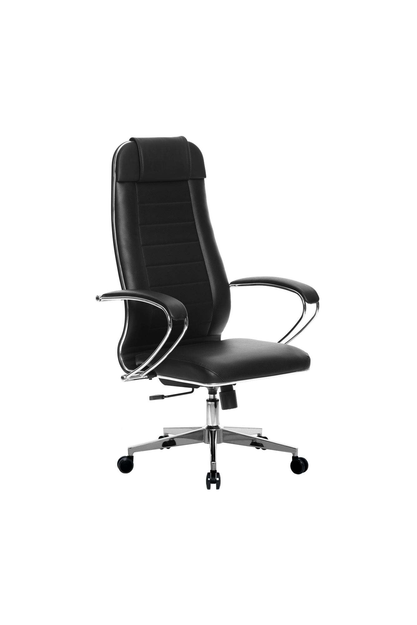Кресло офисное Metta К-29 хром, до 120кг, кресло Метта с механизмом качания, кресло компьютерное, кресло офисное, кресло самурай, кресло для дома и офиса (Черный)