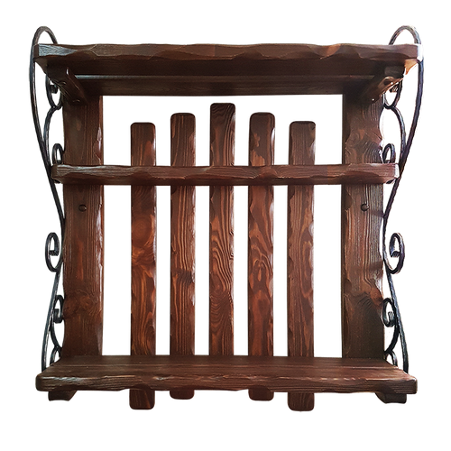 Полка деревянная ммк-древ Барон 1 с элементами ковки 10032Н115 старый орех 34950₽