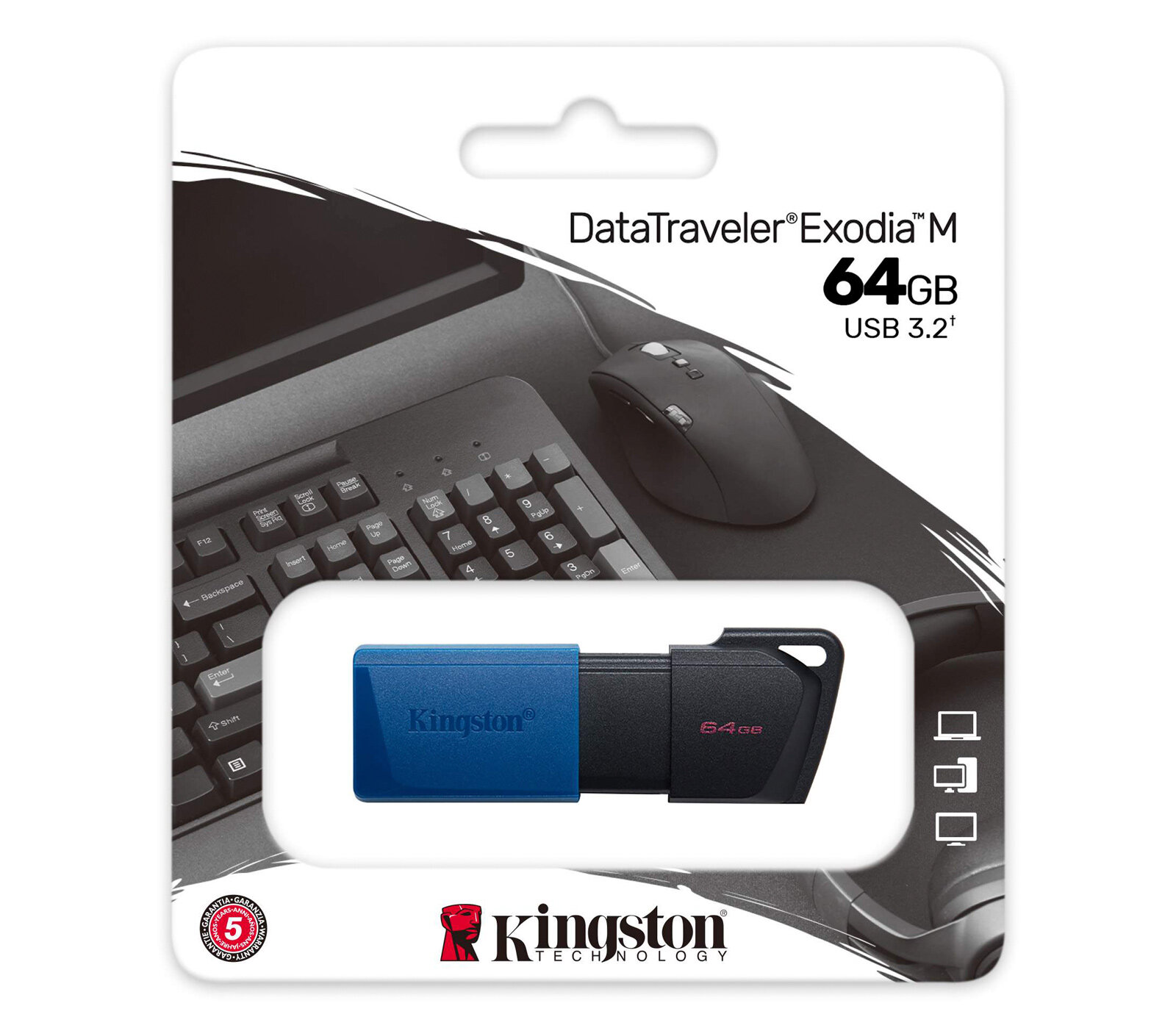 Накопитель Kingston USB3.2 Flash 64GB DataTraveler Exodia M — фото 1