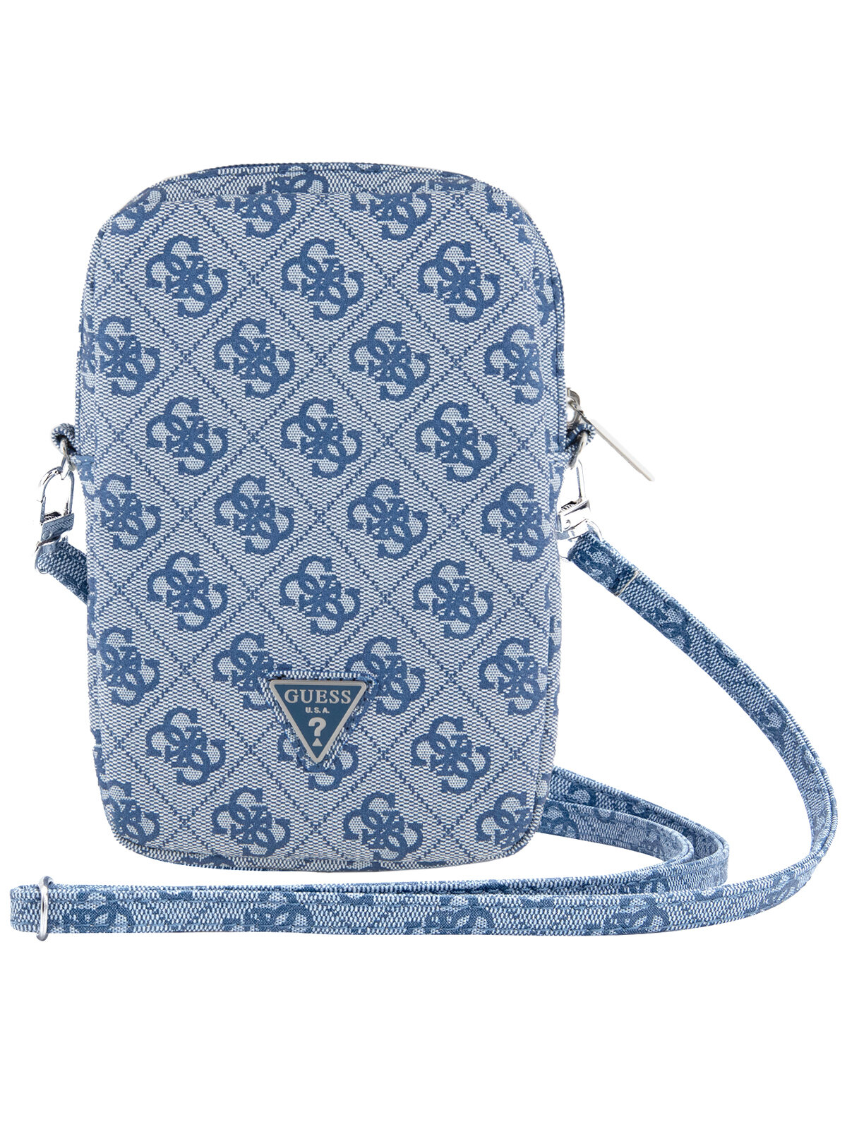 Guess для смартфонов сумка Wallet Zipper Pouch 4G with Triangle metal logo Blue