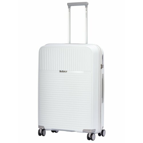 Чемодан Robinzon, 70 л, размер M, белый чемодан robinzon 68 л размер m голубой