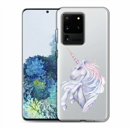 Полупрозрачный дизайнерский силиконовый чехол для Samsung Galaxy S20 Ultra Прозрачные лошади и единороги ультратонкий силиконовый чехол накладка для samsung galaxy s20 ultra с принтом деревья и звезды