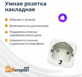 Умная розетка Wi-Fi - с Алисой, таймером и отслеживанием энергопотребления