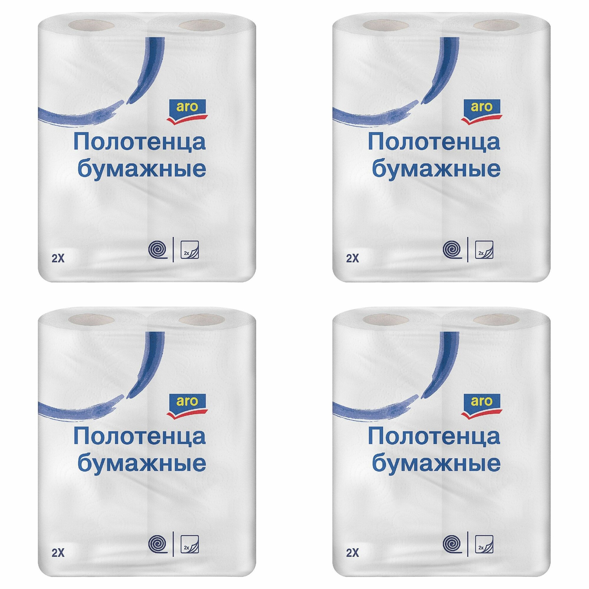фото Aro Бумажные полотенца 2 слоя, 2 рулона, 4 уп