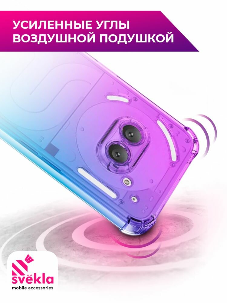 Силиконовый чехол для Nothing Phone (2A) (Нафингфон 2А) Svekla Mix c усиленными углами Фиолетово-синий — фото 1