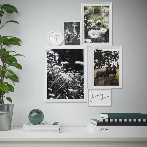 фото Фоторамка-коллаж 78х59 см, белая, 6 отделений для фото, ikea vitaby витаби икеа