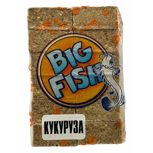 Жмых кукурузный, макуха Big Fish, аромат - кукуруза, 12 кубиков