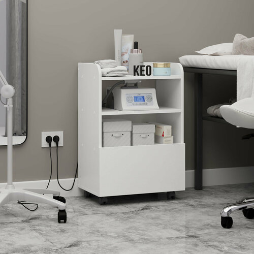 Тумба Кео на колесиках белая с ящиком 75 х 50 х 35 см ТБТ-236 4788₽