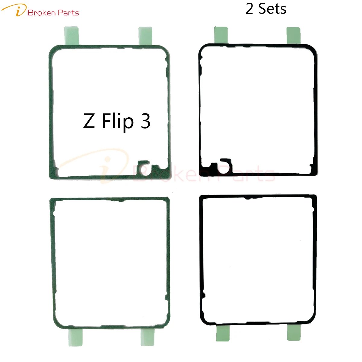 2 комплекта клейкой ленты Ori для задней стеклянной корпуса для Samsung Galaxy Z Flip 6 5 3 4 F7310 F7110 F7210, наклейка на крышку батарейного отсека, For Z Flip 3 F7110