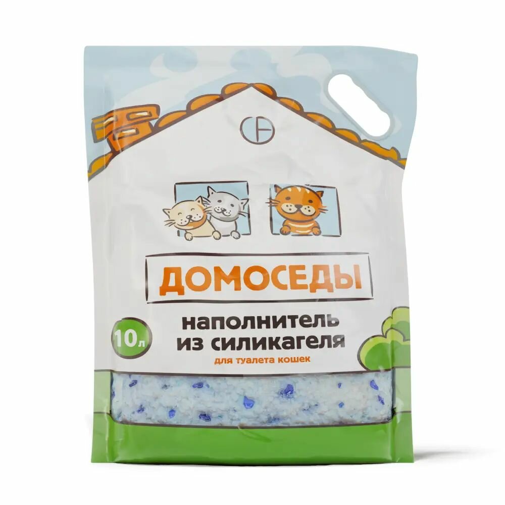 Наполнитель силикагелевый Домоседы для кошачьего туалета  10 л  4 2 кг 