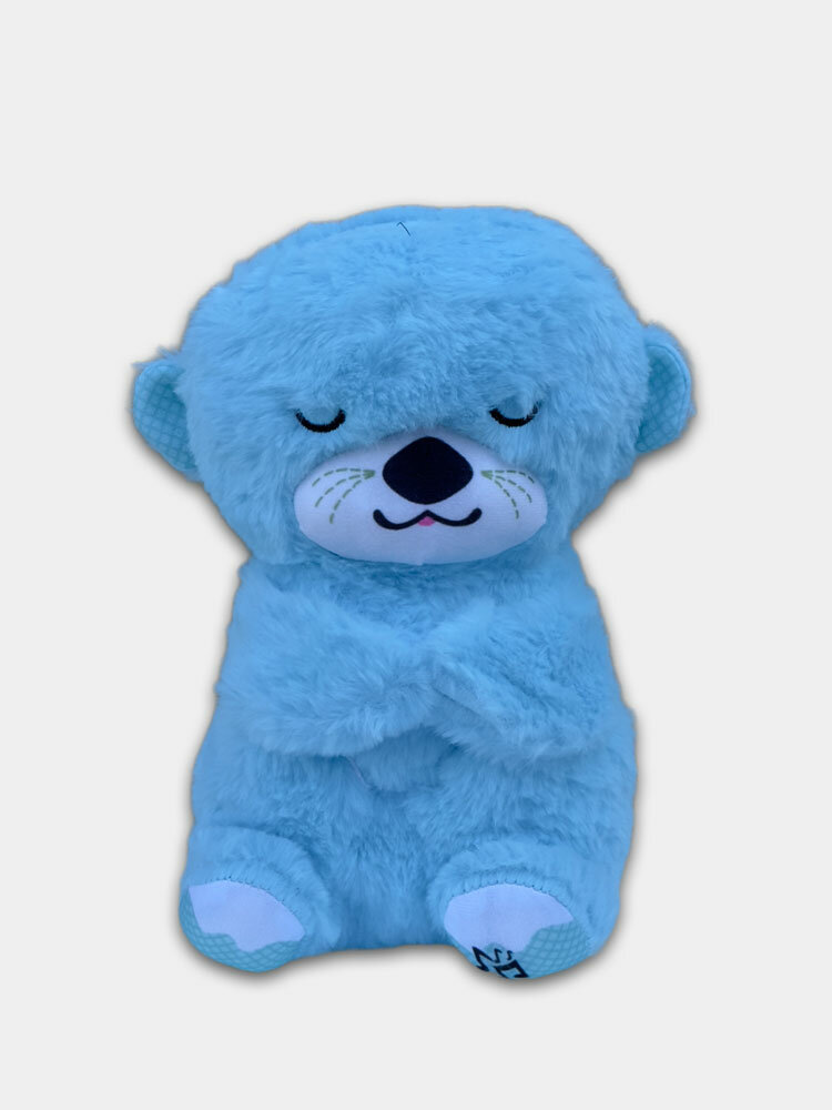 Мягкая игрушка "Дышащий Мишка", 4 режима, гипоаллергенная, 25см Blue