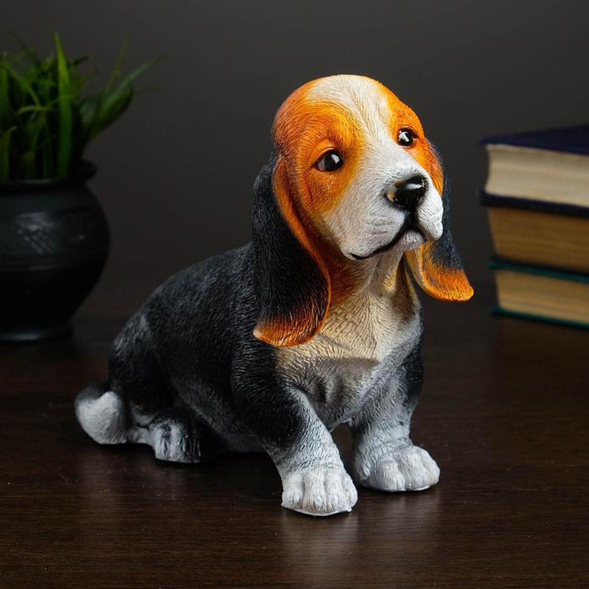 Копилка Хорошие сувениры "Щенок бассет-хаунда" полистоун 25 см х 11 см х 19 см
