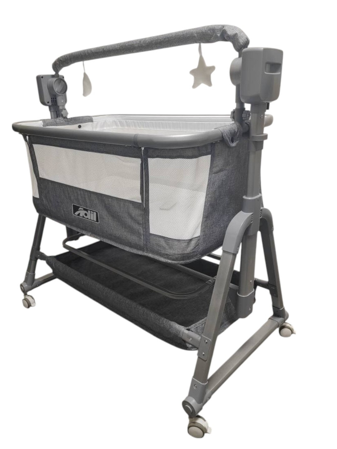 Многофункциональная детская кроватка 2 в 1, с автоматическим укачиванием - Серый