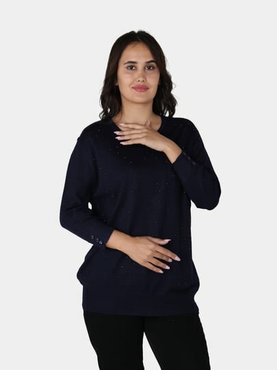 Свитер , размер 54, темно-синий — фото 1