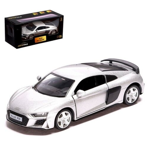 Машина металлическая AUDI R8 COUPE, 1:32, инерция, открываются двери, цвет серый машина audi r8 coupe 2020 желтая kinsmart инерционная 1 36