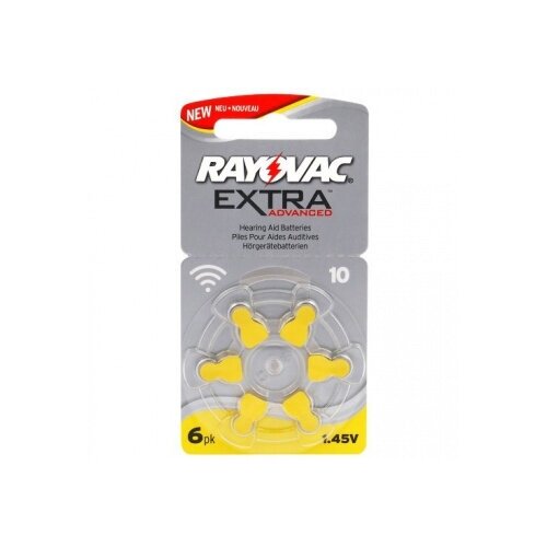 Батарейки для слуховых аппаратов Rayovac p10 (6 шт) батарейки rayovac extra 10 pr 70 sound fusion для слуховых аппаратов 1 блистер 6 батареек