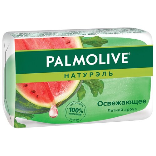 Мыло кусковое туалетное Palmolive Освежающее. Арбуз, 90г, бумажная обертка, 1шт. (8693495032940) туалетное мыло palmolive бодрящая свежесть 90 г