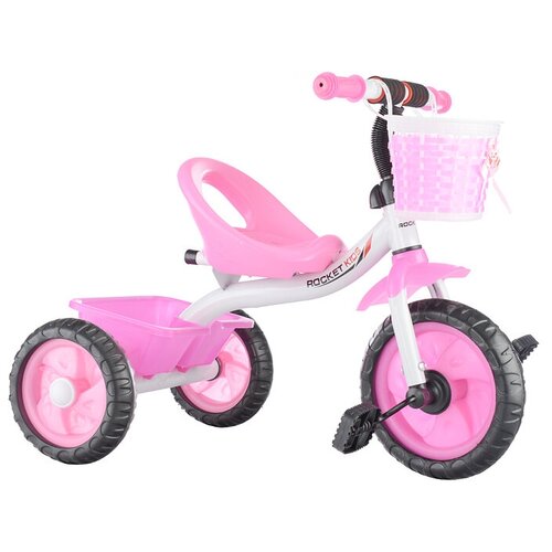 Велосипед трехколесный детский ROCKET XEL-578-1, 3-х колесный, бело-розовый велосипед xel 1302 1 3 х колесный розовый