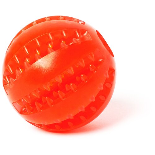 Игрушка мяч для собак резиновый неубиваемый, Чистые клыки, Играй Гуляй, диаметр - 5 см, красный
