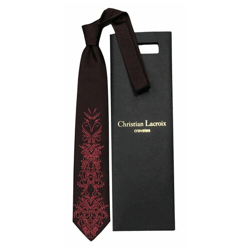 Красивый темный галстук с оригинальным орнаментом Christian Lacroix 836961