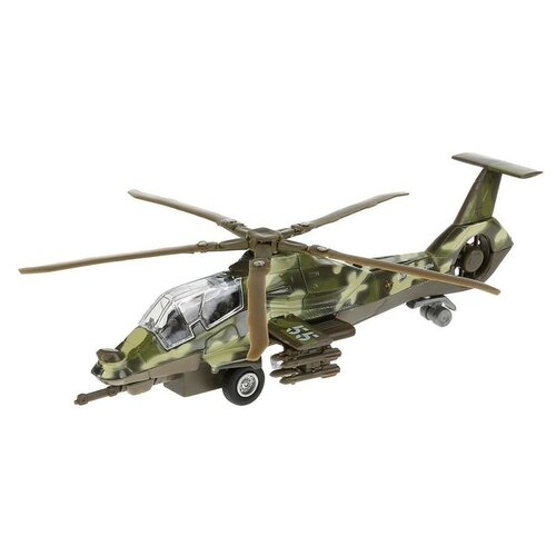 Купить Модель Военный вертолет 22 см камуфляж металл инерция (свет, звук) Технопарк SL362-2-SB, ТЕХНОПАРК, зеленый