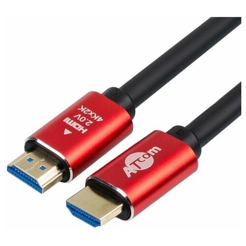 Кабель HDMI Atcom AT5943 5 m (Red/Gold, в пакете) VER 2.0 кабель а в atcom 5m м hdmi hdmi 2 0 at5943