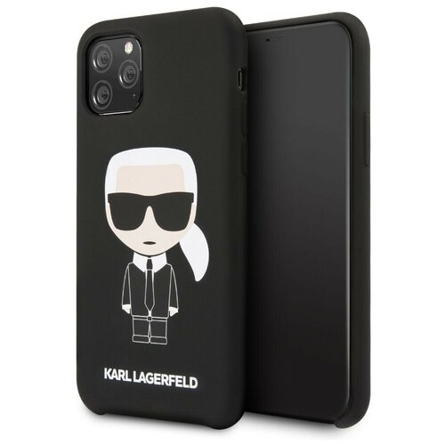 фото Чехол cg mobile karl lagerfeld liquid silicone iconic karl hard для iphone 11 pro, цвет черный (klhcn58slfkbk)