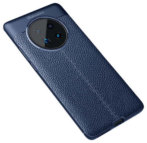 Чехол MyPads для Huawei Mate 40 Pro (NOH-NX9) из качественного износостойкого силикона с декоративным дизайном под кожу с тиснением синий