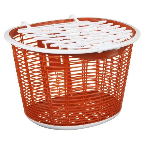 фото Корзина dream bike, без крепления, с крышкой, цвет коричневый