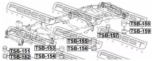 FEBEST TSB-156 Сайлентблок подрамника