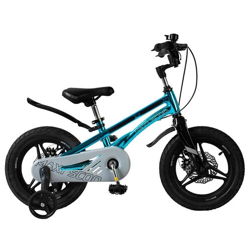 фото Детский двухколесный велосипед, maxiscoo серия "ultrasonic"(2022), делюкс плюс, 14", зеленый перламутр