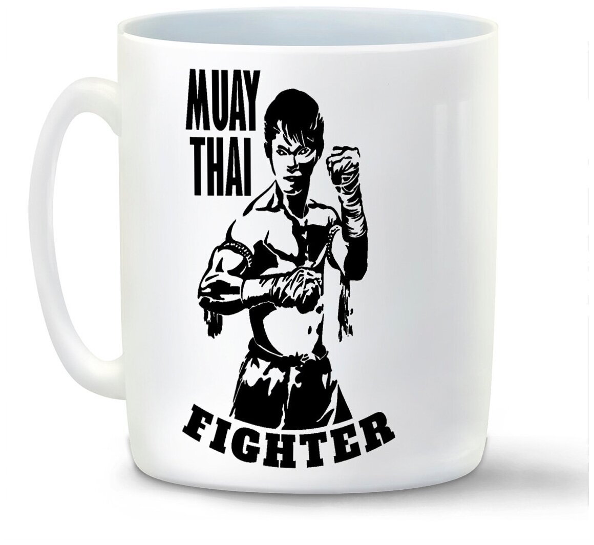 Кружка белая CoolPodarok Muay thai fighter (Боец тайского бокса)