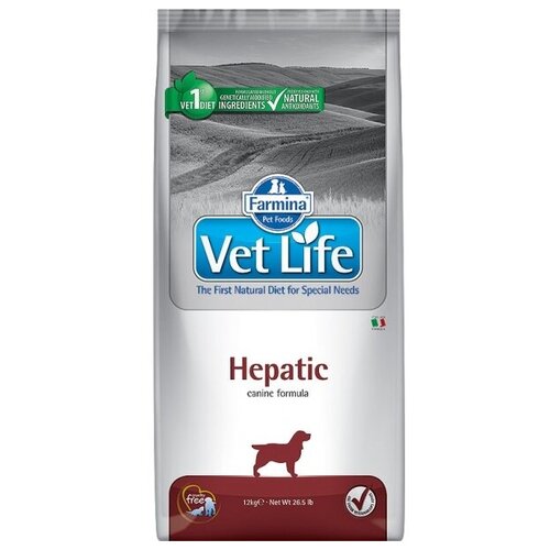 Корм Farmina Vet Life Hepatic для собак при заболеваниях печени, 12 кг
