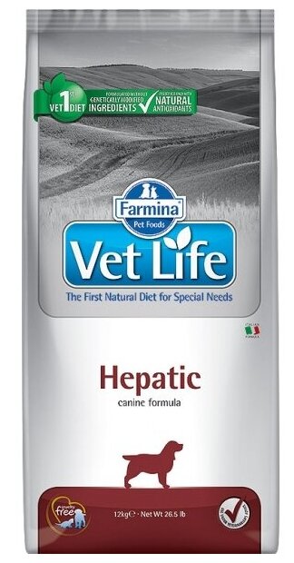 Farmina 1шт -12кг Vet Life Dog Hepatic при печеночной недостаточности сухой для собак