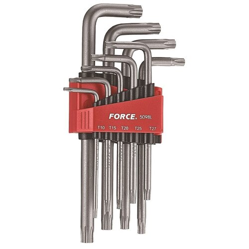 Набор имбусовых ключей FORCE 5098L, 9 предм., хром наборы ключей force набор ключей г образных torx т10 т50 9пр force 5098