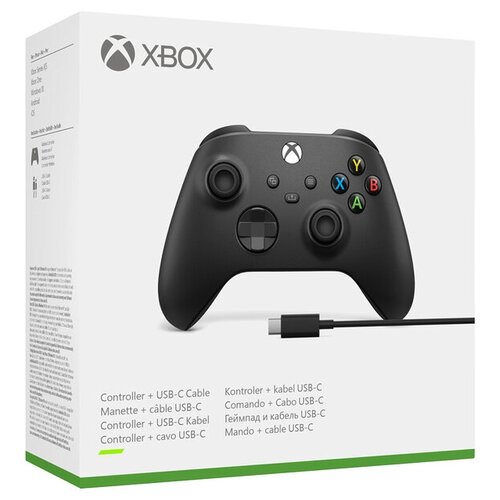 Геймпад Microsoft XBOX Series X|S Wireless Controller Carbon Black + кабель для PC (чёрный)