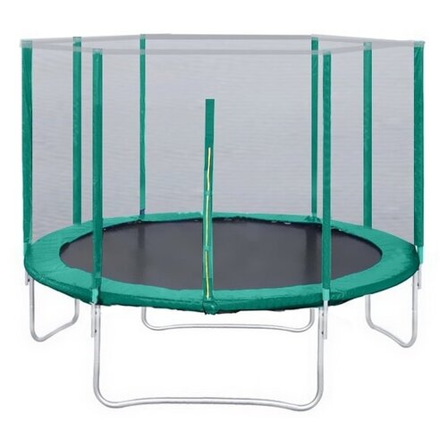 Батут КМС с защитной сеткой Trampoline 14 4,3 м зелёный СГ000000384