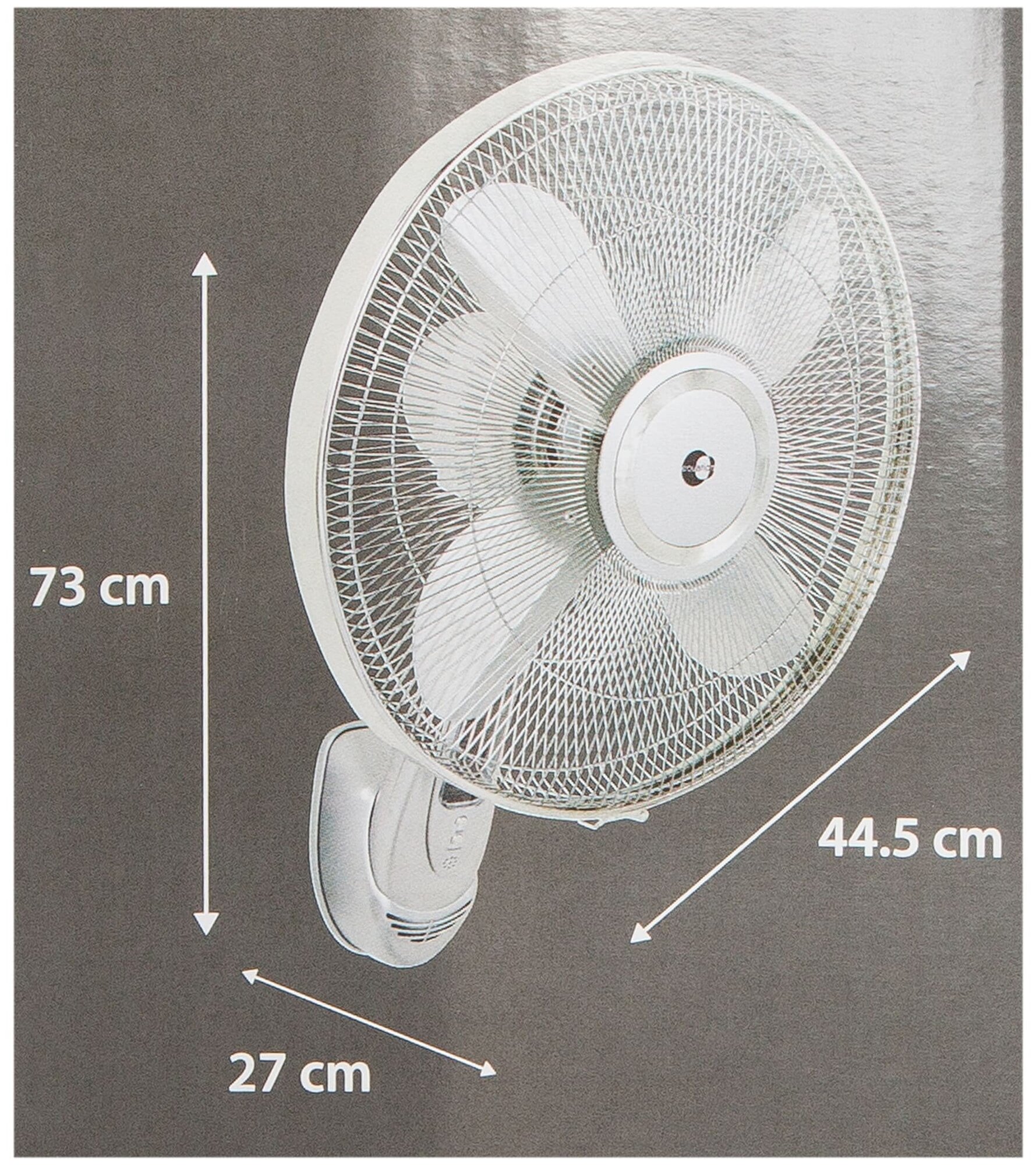 Вентилятор настенный Equation Wally 55 Вт D40 см 55 Вт с пультом управления цвет серебристый - фотография № 2