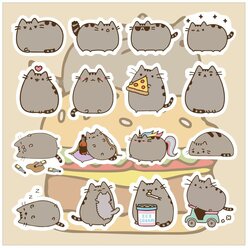 Стикеры "Pusheen cat" / Стикербомбинг /Стикеры на телефон / ноутбук / для детей.