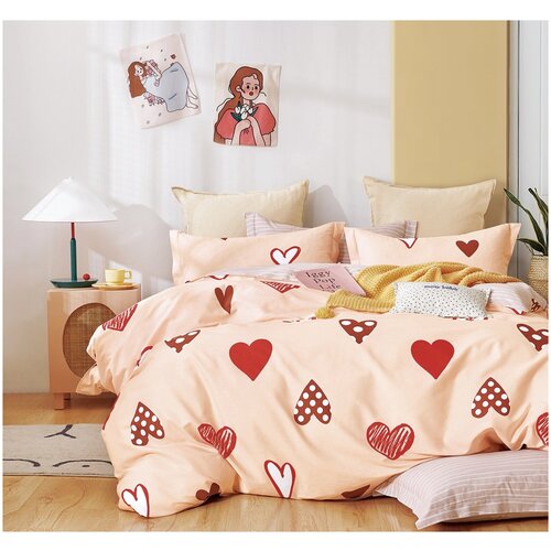 Комплект постельного белья, Евро размер, Люкс Сатин, 100% хлопок, 4 наволочки